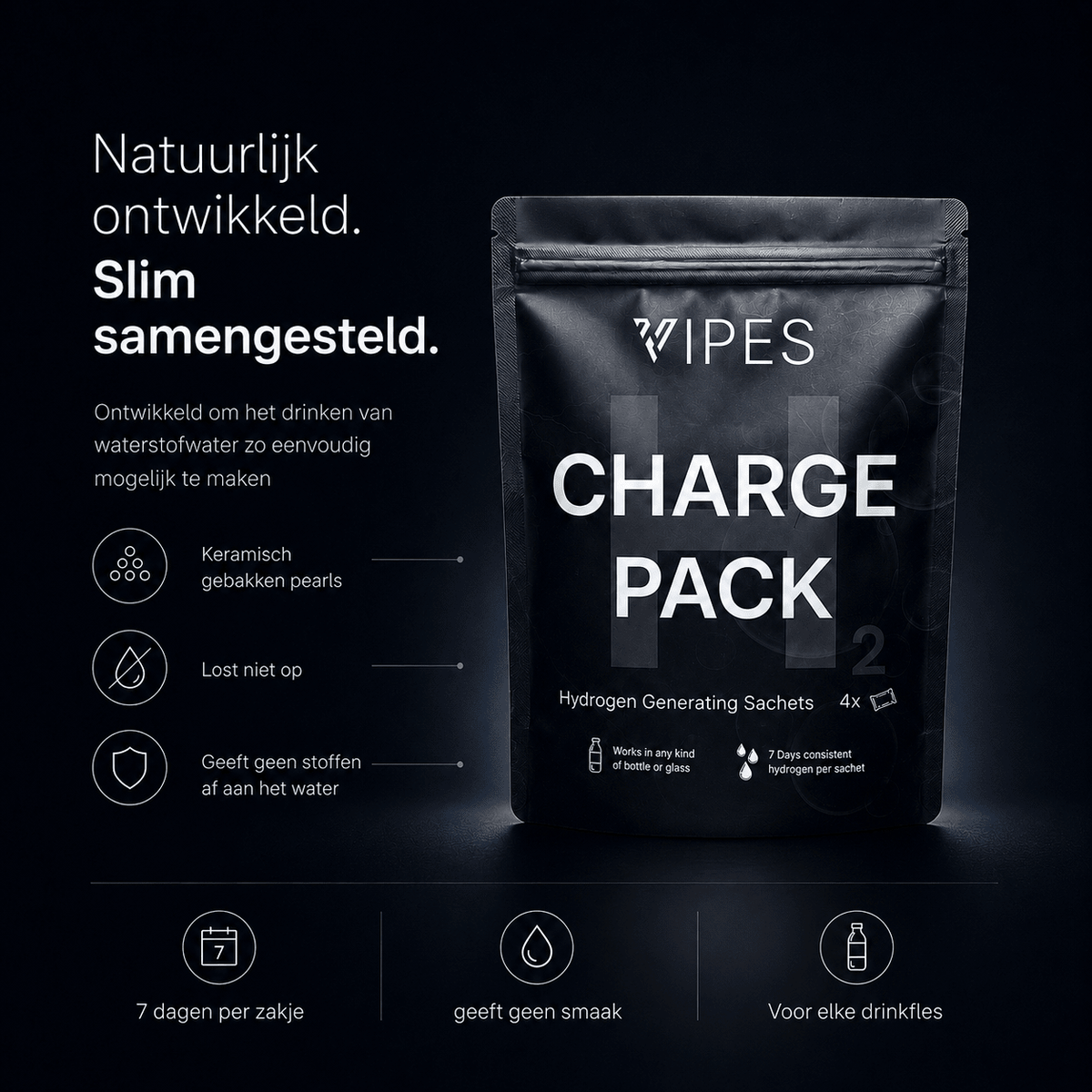 Vipes H₂ Charge Pack - Zakjes die gewoon water omzetten in waterstofwater