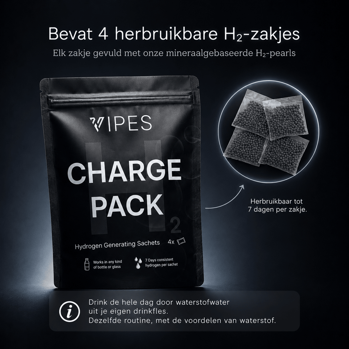 Vipes H₂ Charge Pack - Zakjes die gewoon water omzetten in waterstofwater