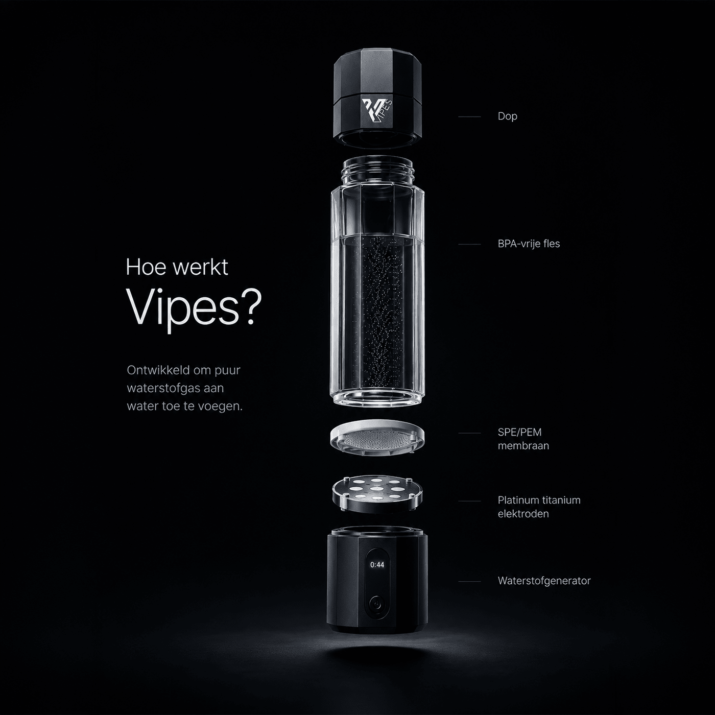 Vipes Hydrogen Water Fles – Meer Energie en Betere Focus